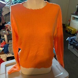 Cotton Cashmere Frayed Edge Crew